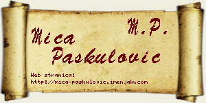 Mića Paskulović vizit kartica